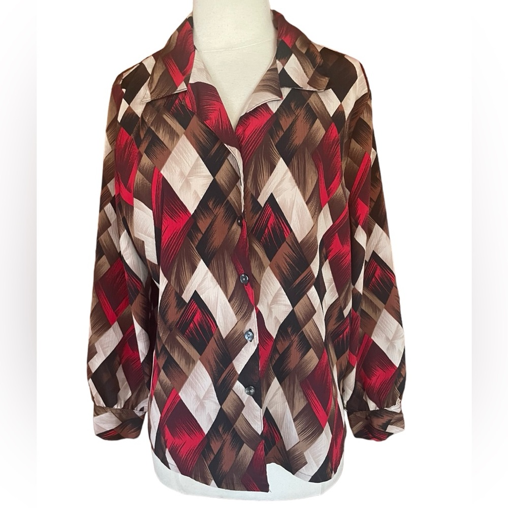 1990s Alia Petites Button Down Blouse